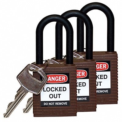H1706 Lockout Padlock KA Brown 1-3/4 H PK3