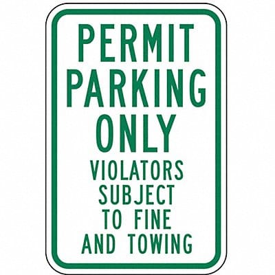Permit Parking Sign 18 x 12