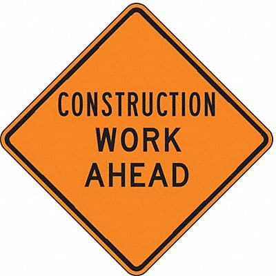 Construction Work Ahead Sign 30 x 30