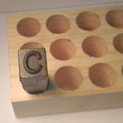 Hand Stamp Letter C 1/8in Steel Reversed