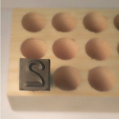 Hand Stamp Number 2 1/4in Steel Reversed