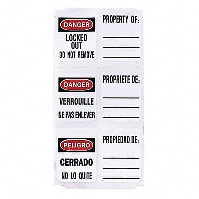 Write On Padlock Lbe 1.25x1in Vinyl PK49