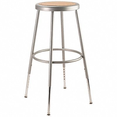 Round Stool Adjustable Legs Gray 25 H