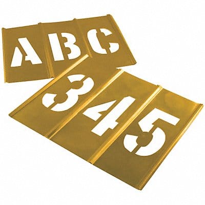 Stencil Set Letters  Numbers Brass