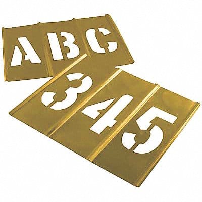 Stencil Set Letters  Numbers Brass