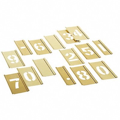 Stencil Set Numbers Brass