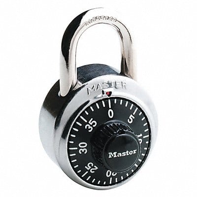 Combination Padlock 1 7/8in Round Silver