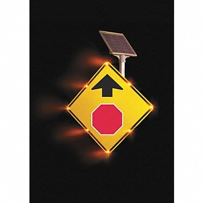 LED Sign Stop Sign Ahead Aluminum 36x36