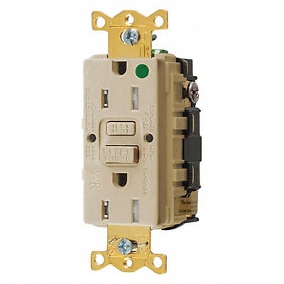 Recept Ivory 15 A GFCI 2P3W Bk Sd 1PK