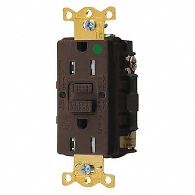 Recept Brown 15 A GFCI 2P3W Bk Sd 1PK