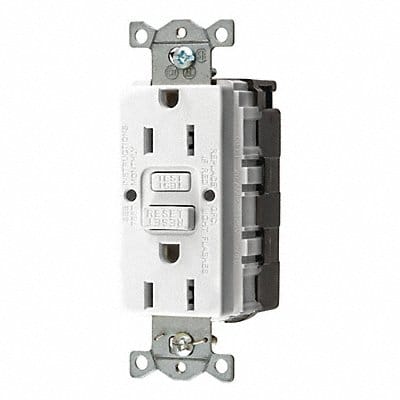 Recept White 15 A GFCI 2P3W Back 1PK