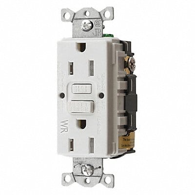 Recept Wht 15 A GFCI 2P3W Back Side 1PK