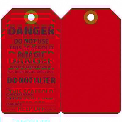 Dngr Tag 5 3/4in H 3 1/4in W Plstc PK25