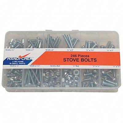 Bolt Assort Slotted 246pcs Zinc Plated