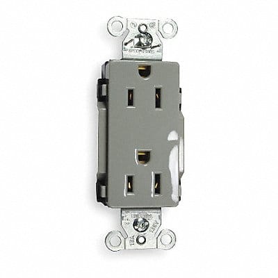 Receptacle Gray 15 A 2P3W Back Side 1PK