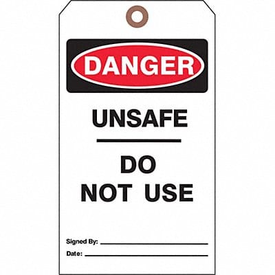 Danger Tag 7 in H 4 in W Cardstock PK25