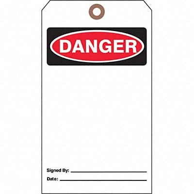 Danger Tag 7 in H 4 in W Cardstock PK25 Danger Tag 7 in H 4 in W Cardstock PK25