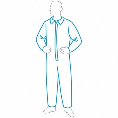 Collared Disposable Coveralls L Wht PK25