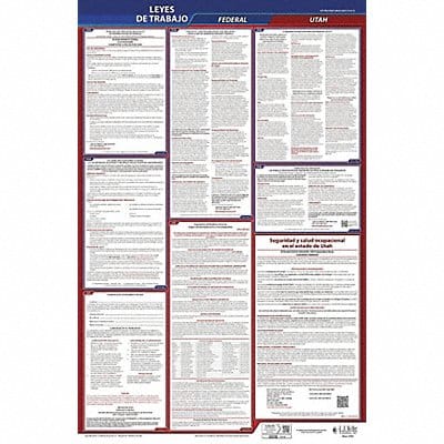 Labor Law Poster Fed/STA UT SP 26inH 3yr