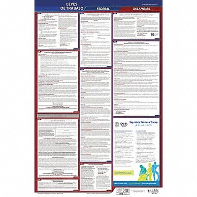 Labor Law Poster Fed/STA OK SP 26inH 1yr