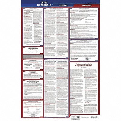 Labor Law Poster Fed/STA WY SP 26inH 1yr