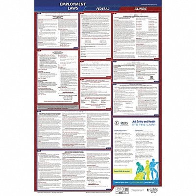 LaborLaw Poster Fed/STA IL ENG 26inH 3yr