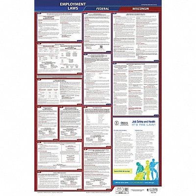 LaborLaw Poster Fed/STA WI ENG 26inH 3yr