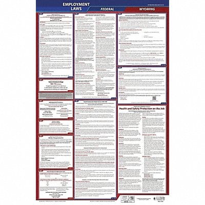 LaborLaw Poster Fed/STA WY ENG 26inH 3yr