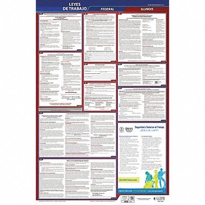 Labor Law Poster Fed/STA IL SP 40Wx26inH