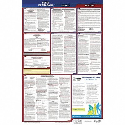 Labor Law Poster Fed/STA MT SP 40Wx26inH