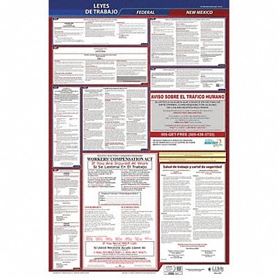 Labor Law Poster Fed/STA NM SP 40Wx26inH