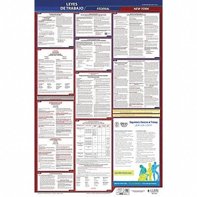 Labor Law Poster Fed/STA NY SP 40Wx26inH