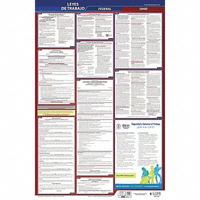 Labor Law Poster Fed/STA OH SP 40Wx26inH