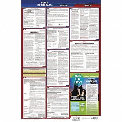 Labor Law Poster Fed/STA OR SP 40Wx26inH