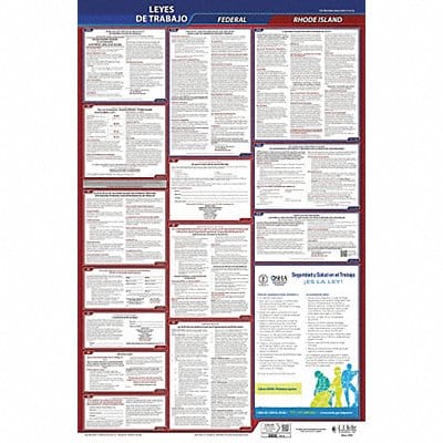 Labor Law Poster Fed/STA RI SP 40Wx26inH