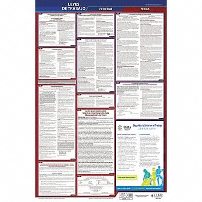 Labor Law Poster Fed/STA TX SP 26-1/2inH