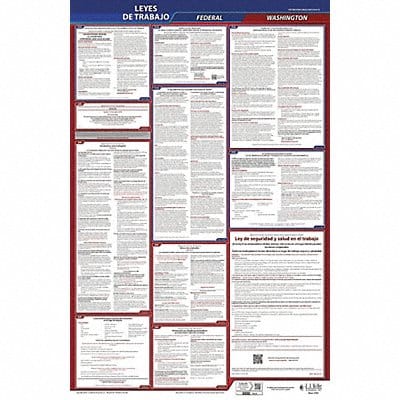 Labor Law Poster Fed/STA WA SP 40Wx26inH