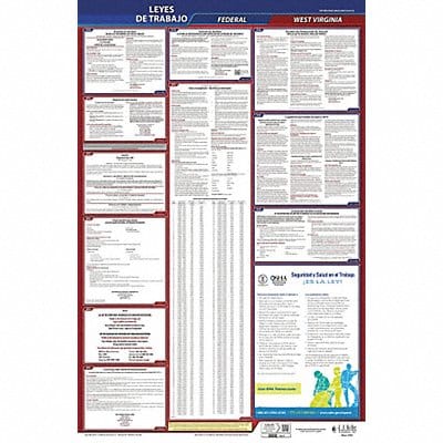 Labor Law Poster Fed/STA WV SP 40Wx26inH