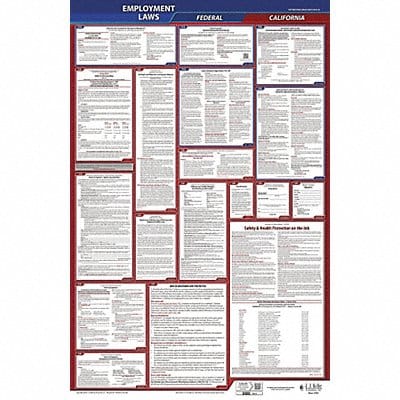 LaborLaw Poster Fed/STA CA ENG 26inH 1yr