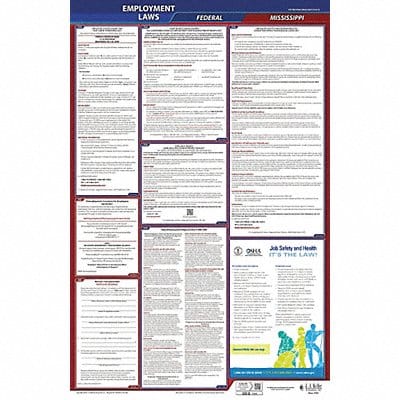 LaborLaw Poster Fed/STA MS ENG 26inH 1yr