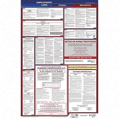 LaborLaw Poster Fed/STA NM ENG 26inH 1yr