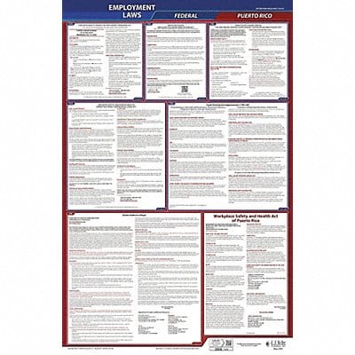 LaborLaw Poster Fed/STA PR ENG 26inH 1yr