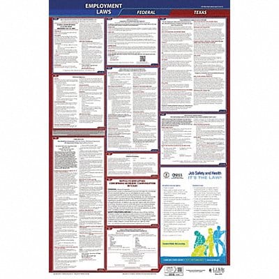 LaborLaw Poster Fed/STA TX ENG 26inH 1yr