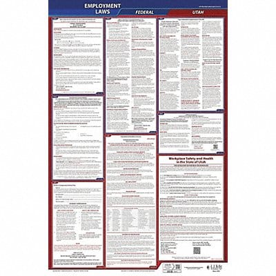 LaborLaw Poster Fed/STA UT ENG 26inH 1yr