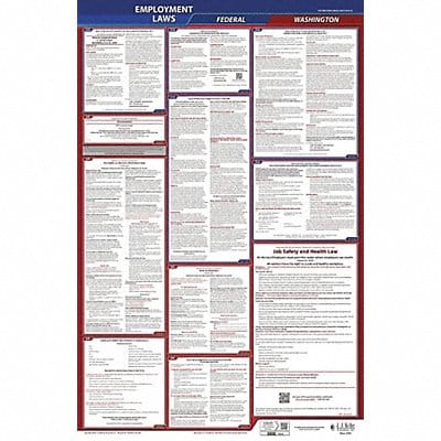LaborLaw Poster Fed/STA WA ENG 26inH 1yr