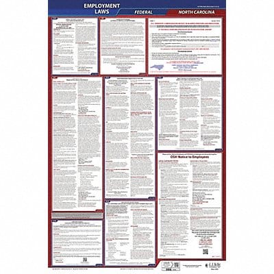 LaborLaw Poster Fed/STA NC ENG 40Wx26inH LaborLaw Poster Fed/STA NC ENG 40Wx26inH