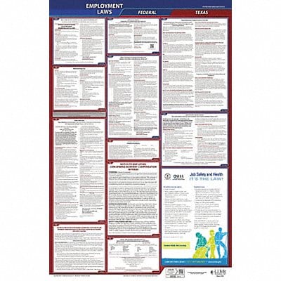 LaborLaw Poster Fed/STA TX ENG 26-1/4inH