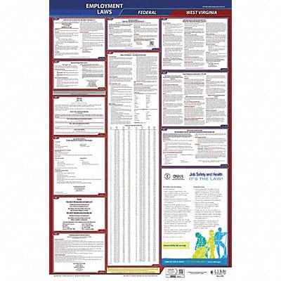 LaborLaw Poster Fed/STA WV ENG 40Wx26inH