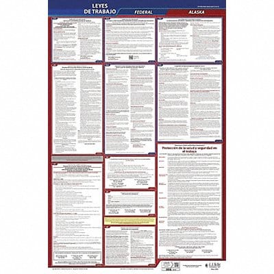 Labor Law Poster Fed/STA AK SP 40Wx26inH