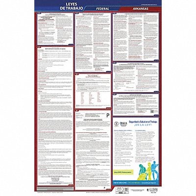 Labor Law Poster Fed/STA AR SP 40Wx26inH